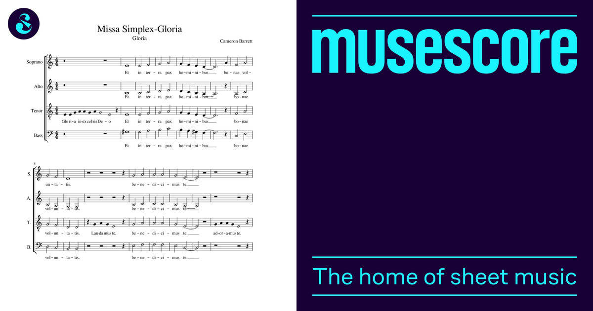 Missa Simplex Missa Simplex-Gloria Sheet Music for Soprano, Alto, Tenor, Bass voice ...