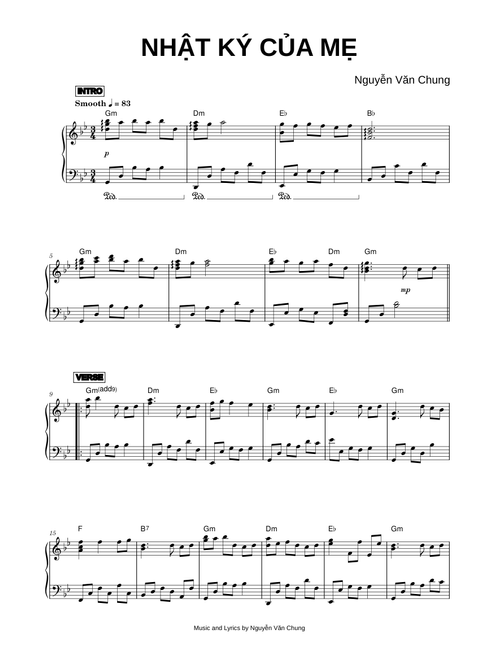 Nhật ký của mẹ - Nguyễn Văn Chung (Piano)