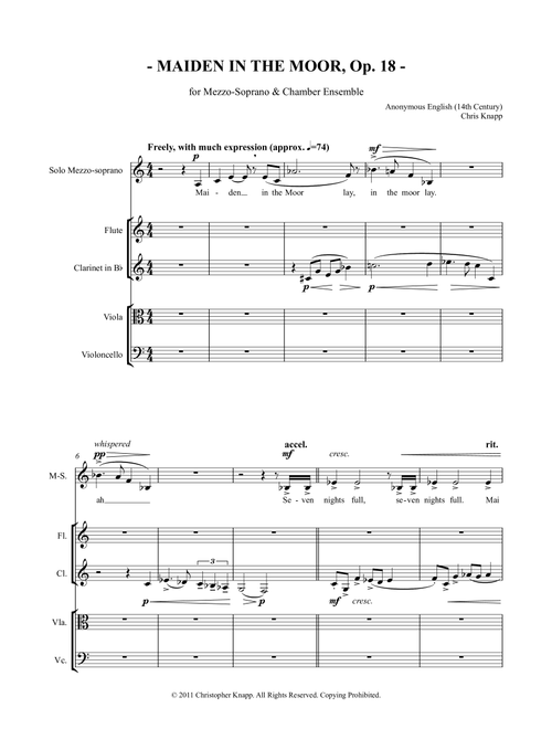 Maiden in the Moor, Op. 18 - Chris Knapp (Small Ensemble)