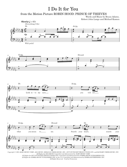 (Everything I Do) I Do It for You - Bryan Adams (Piano Vocal)