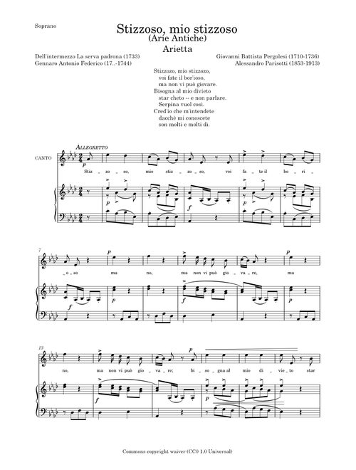 Stizzozo, mio stizzozo – Giovanni Battista Pergolesi - High