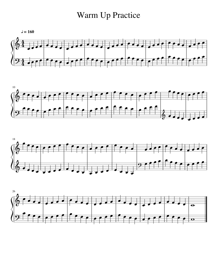 Warm Up Practice Sheet music for Piano (Solo)