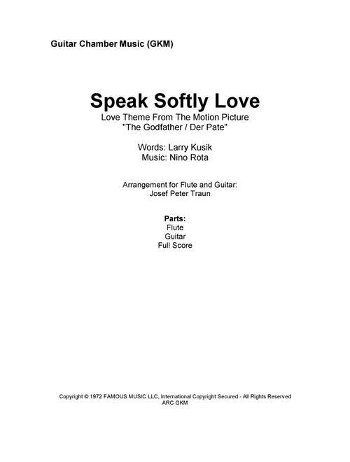 Speak Softly Love (Arr. Josef Peter Traun) - Lawrence Kusik, Nino Rota (Instrumental Duet)