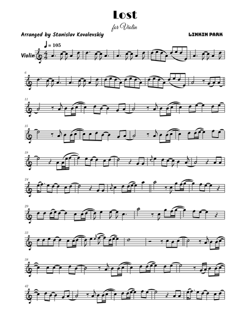 Lost – Linkin Park (Easy Violin Cover by Stanislav Kovalevskiy)