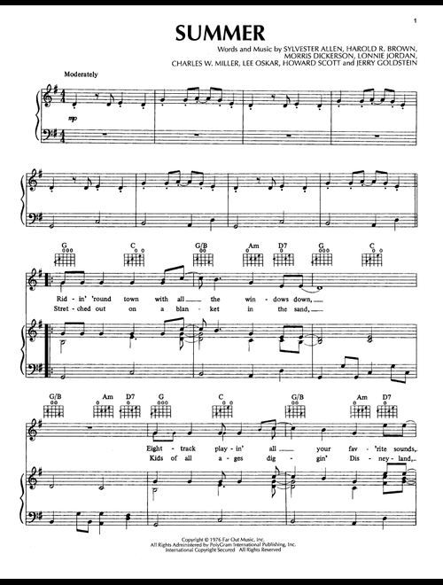 Summer - War (Piano-Vocal-Guitar)