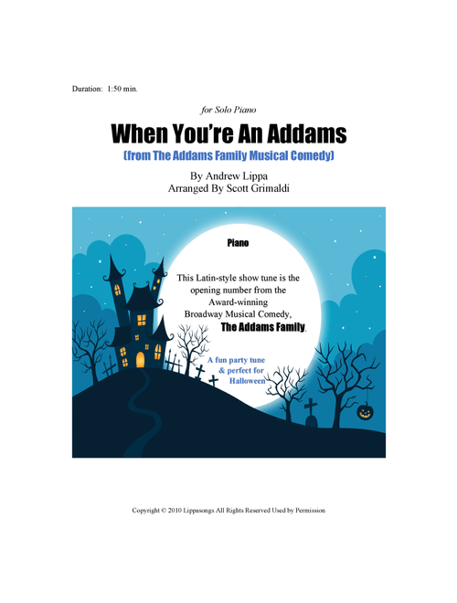 When You're An Addams (Arr. Scott Grimaldi) - Andrew Lippa (Piano Solo)