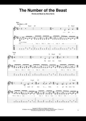 Play Official version of The number of the beast Sheet Music by