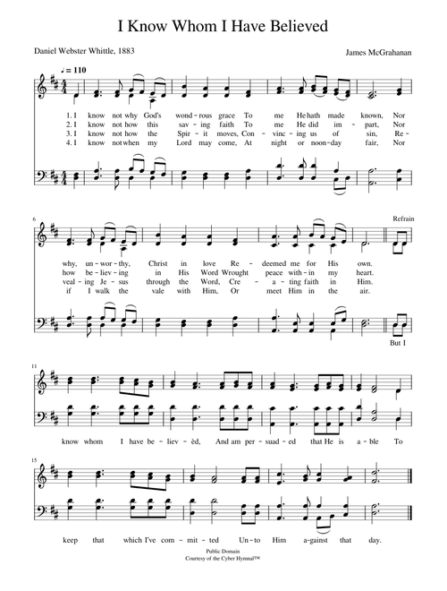 I know whom i have believed (whittle) - James McGranahan