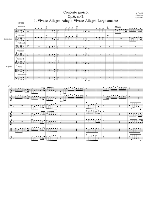 Concerto grosso, Op.6, no.2 (Original) (Arr. Gil Garty) - Arcangelo Corelli (String Ensemble)
