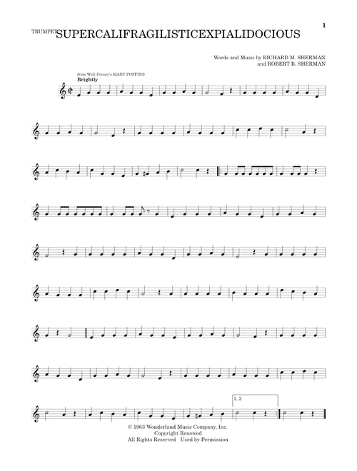 Supercalifragilisticexpialidocious (from Mary Poppins) - Julie Andrews (Trumpet Solo)