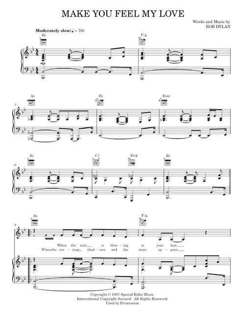 Make You Feel My Love - Adele (Piano-Vocal-Guitar)