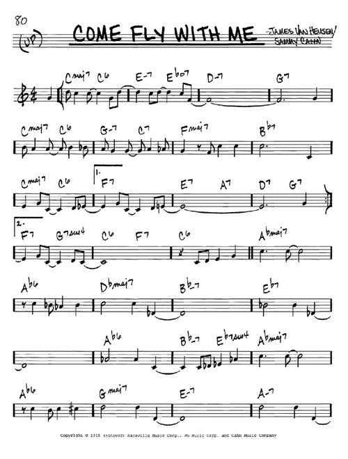 Come Fly With Me - Frank Sinatra (Real Book - Melody-Chords)
