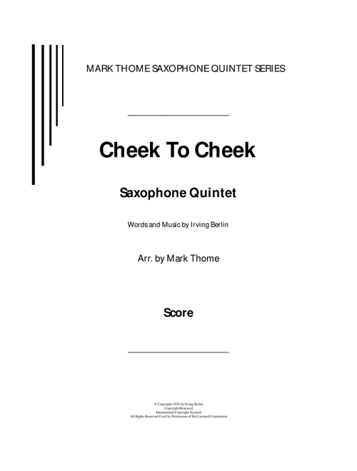 Cheek To Cheek (Arr. Mark Thome) - Fred Astaire (Woodwind Ensemble)