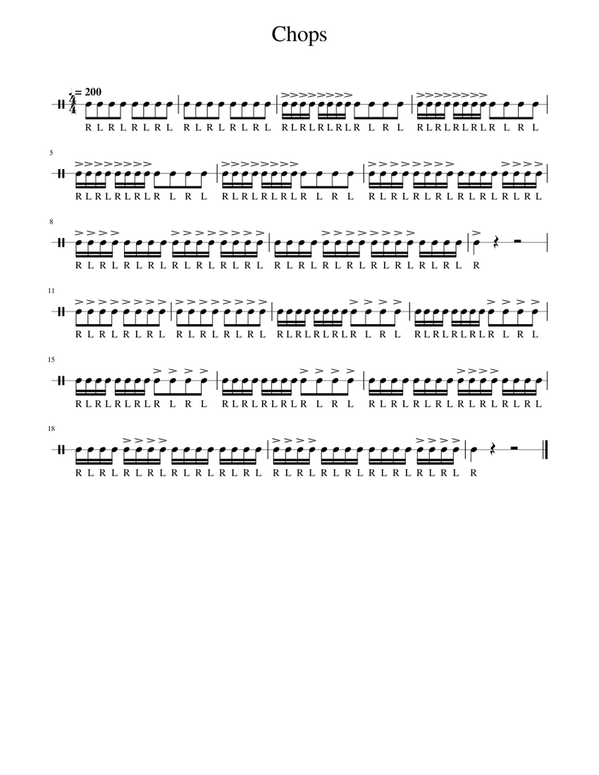 Chops Sheet music for Snare drum (Solo)