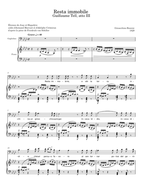 Resta immobile - Guglielmo Tell, atto III. G. Rossini, 1829 – danielsolino