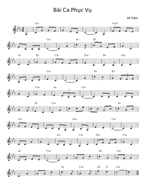 Bài Ca Phục Vụ - Mi Trầm