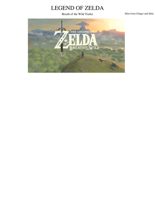 The Legend Of Zelda - Breath of the Wild E3 Trailer Theme