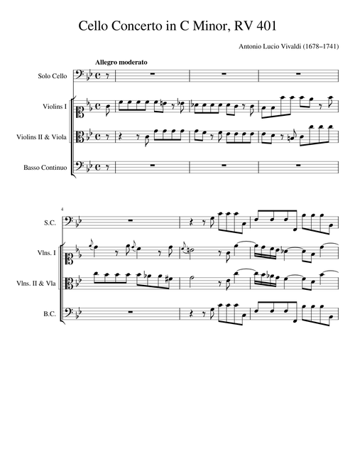 Vivaldi—Cello Concerto in C Minor, RV 401