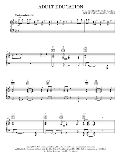 Adult Education - Daryl Hall, Daryl Hall & John Oates, Hall & Oates, John Oates (Piano-Vocal-Guitar)