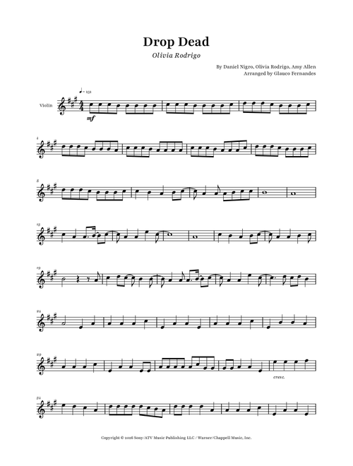 Drop Dead (Arr. Glauco Fernandes) - Olivia Rodrigo (Violin Solo)