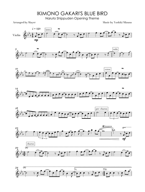 Ikimono Gakari's Blue Bird (Arr. Slayer) - Yoshiki Mizuno (Violin Solo)