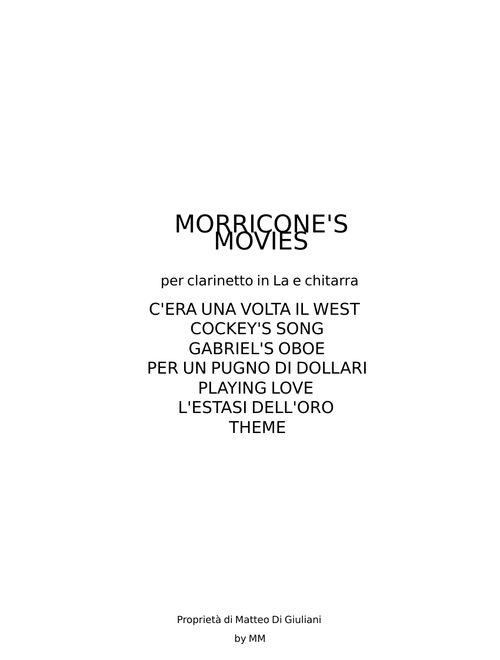 Morricone's Songs Medley - Ennio Morricone