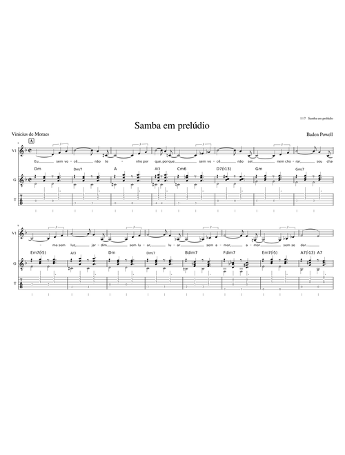 Samba em prelúdio Dm acomp