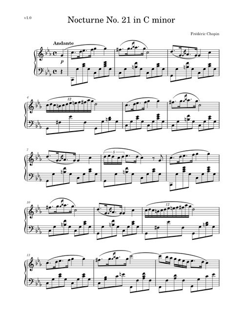 Nocturne No. 21 in C Minor – Frédéric Chopin