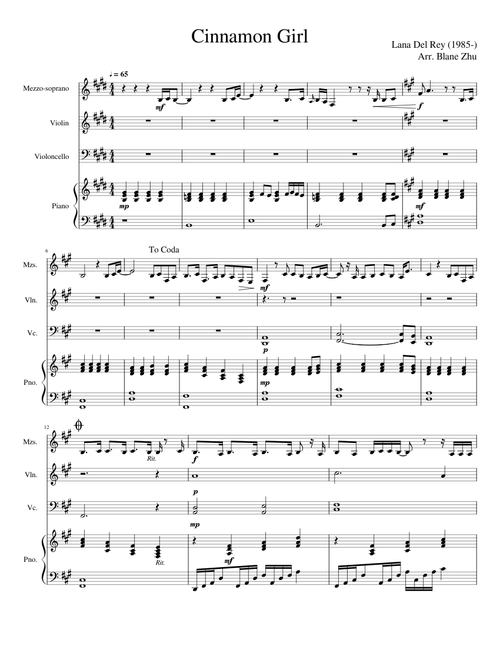 Cinnamon Girl - Lana Del Rey - Quartet