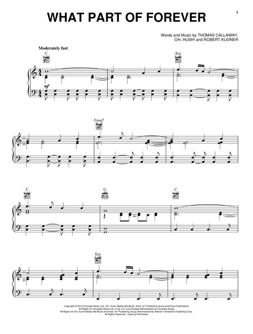 What Part Of Forever - Cee Lo Green (Piano-Vocal-Guitar)