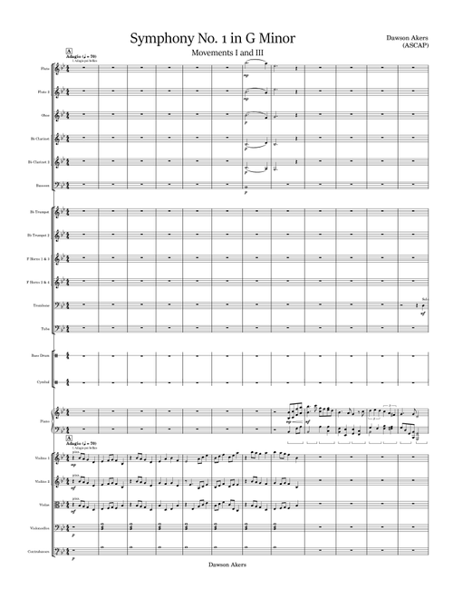 Symphony No. 1 in G Minor [1st and 3rd Mvmts.], Op. 14 - Dawson Akers (Full Orchestra)