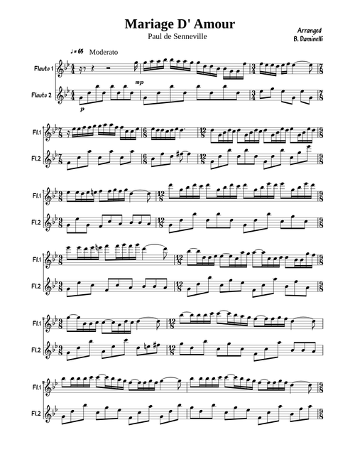 Mariage D' Amour - Flute duet