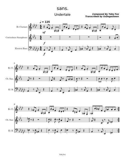 sans. - Undertale - Trio Arrangement
