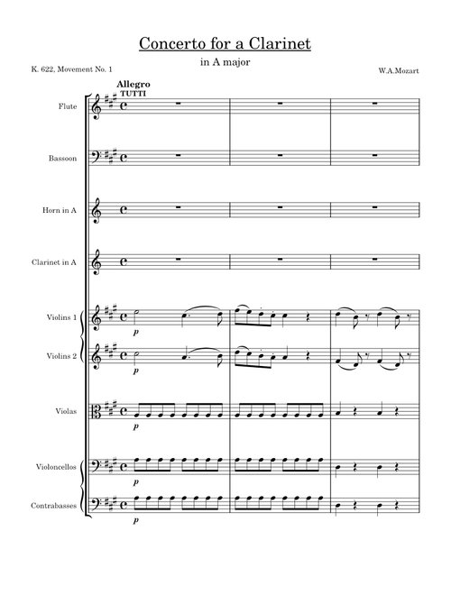 Clarinet Concerto in A Major K.622, W. A. Mozart (1-Allegro) – Wolfgang Amadeus Mozart