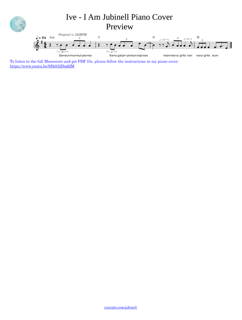 Ive - I Am Sheet Music Preview