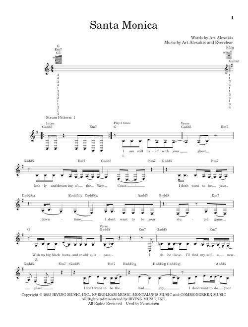 Santa Monica - Everclear (Easy Guitar)