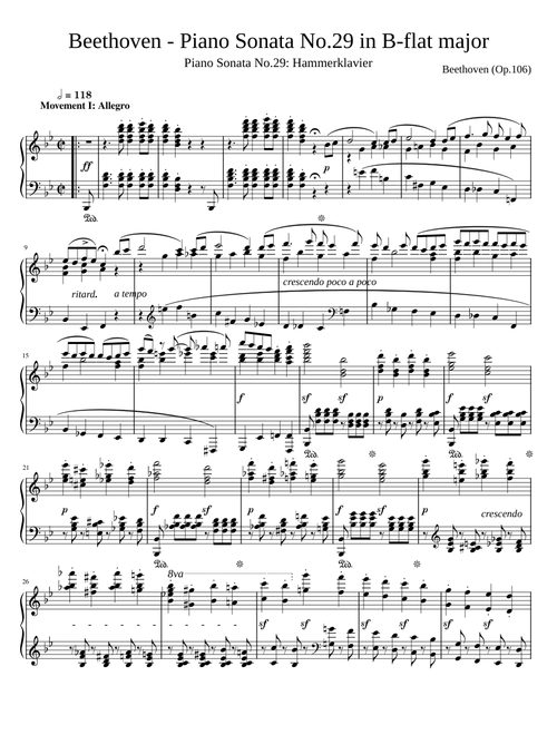 Piano Sonata No. 29 in B-flat Major "Hammerklavier" – Ludwig van Beethoven