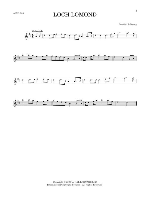 Loch Lomond - Scottish Folksong (Alto Sax Solo)