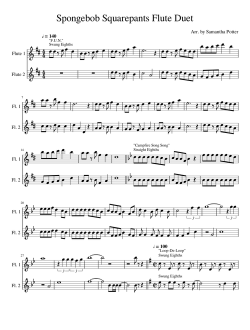 Spongebob Squarepants Flute Duet