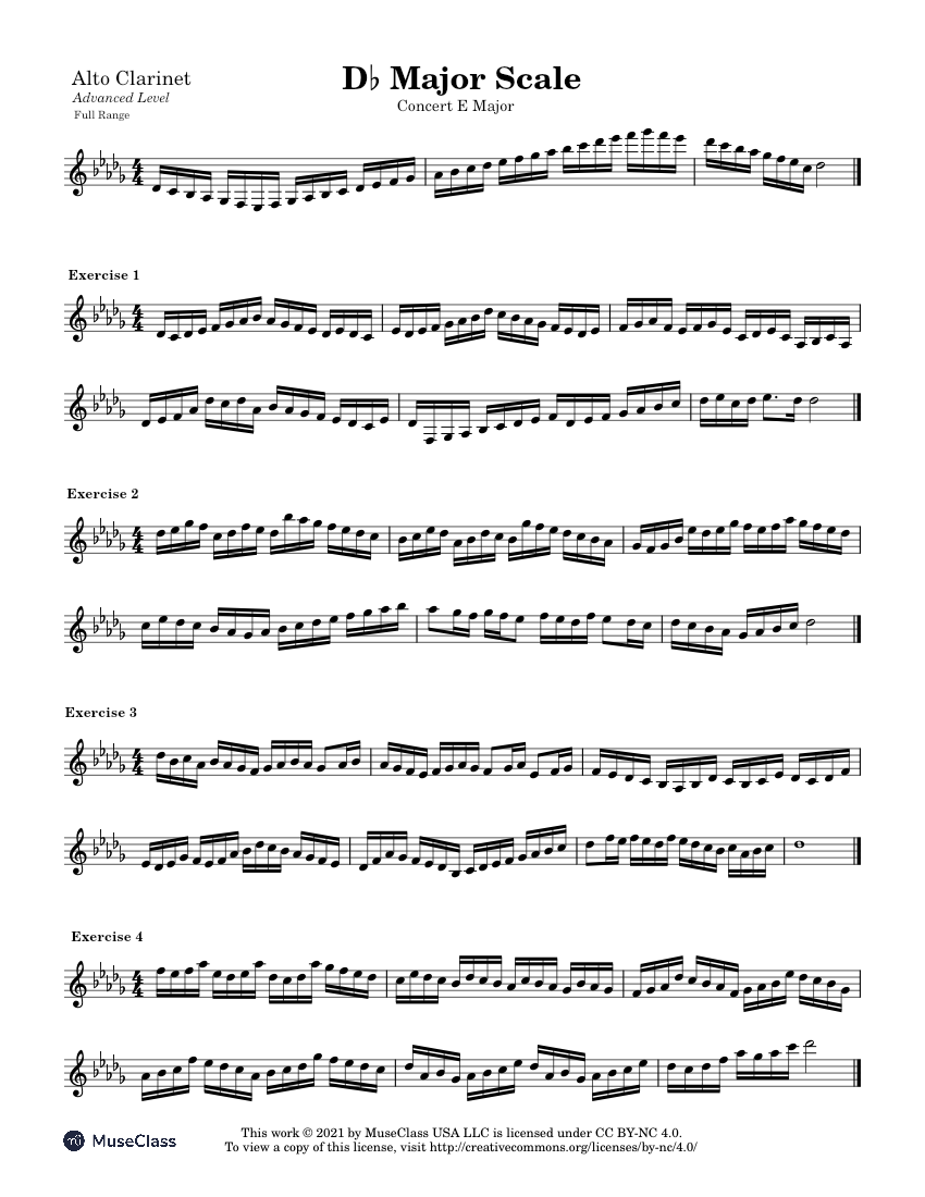 Concert E Major Scale ExercisesAdvanced for Alto Sheet music