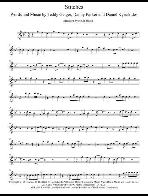 Stitches (Arr. Kevin Busse) - Shawn Mendes (Alto Sax Solo)