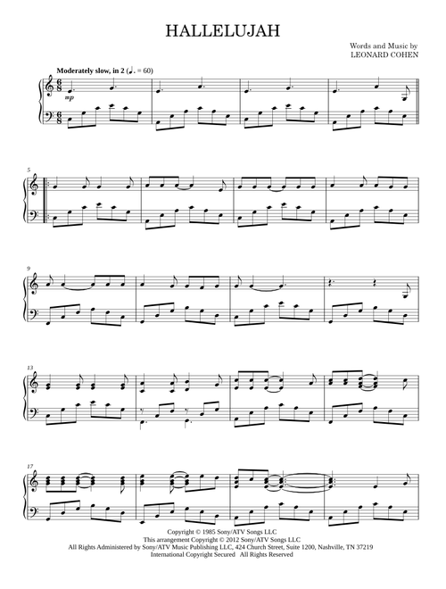 Hallelujah - Leonard Cohen (Piano Solo)
