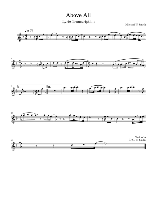 Above all – Michael W. Smith Above All