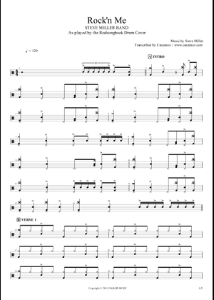 Play Official version of Rock'n Me Sheet Music by Steve Miller