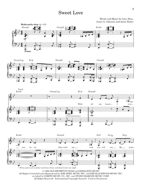 Sweet Love - Anita Baker (Keyboard Transcription)