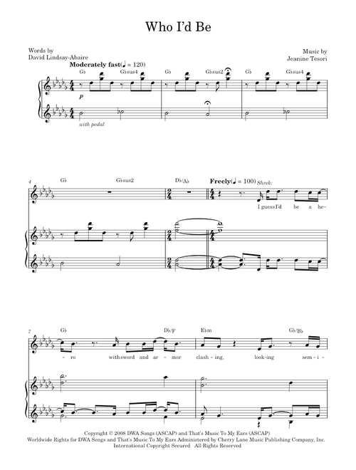 Who I'd Be - Shrek The Musical (Piano-Vocal-Guitar)