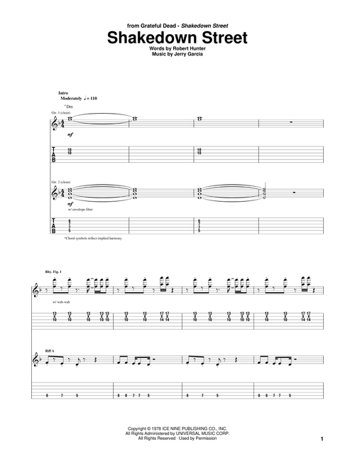 Shakedown Street - Grateful Dead (Guitar Tab)