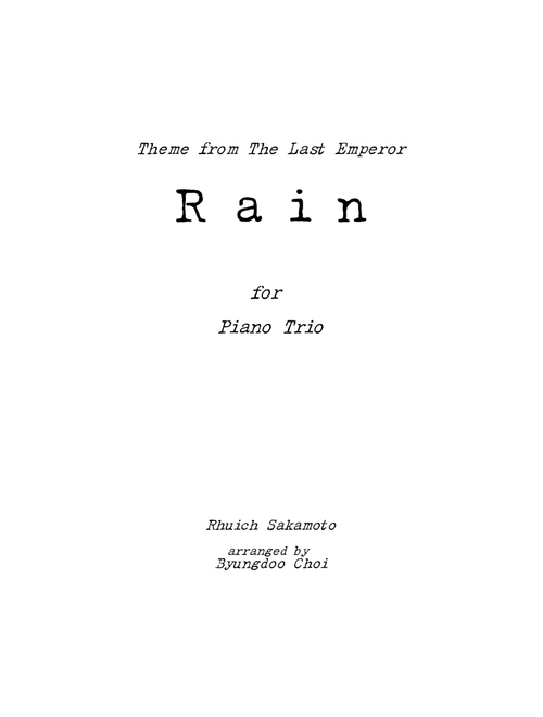 A Rain Song (Arr. Byungdoo Choi) - Ryuichi Sakamoto (String Ensemble)