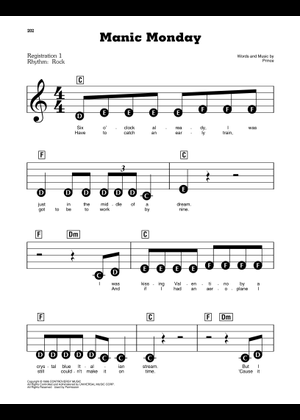 Manic Monday The Bangles Sheet Music For Piano Vocals Piano Voice