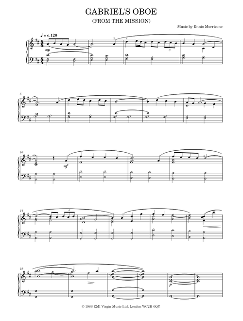 Gabriel's Oboe - Ennio Morricone (Solo)